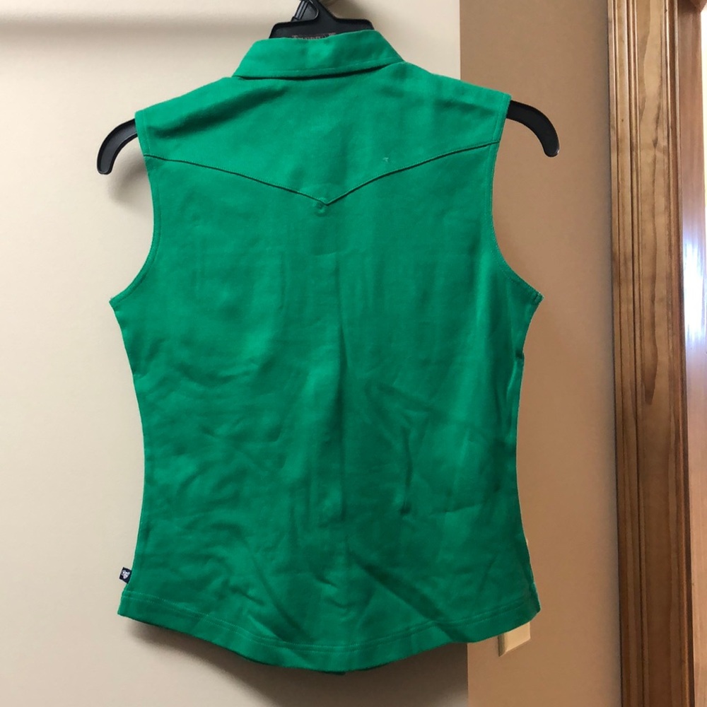 Cruel Girl Green Sleeveless Button-Down Shirt - Picture 5 of 5
